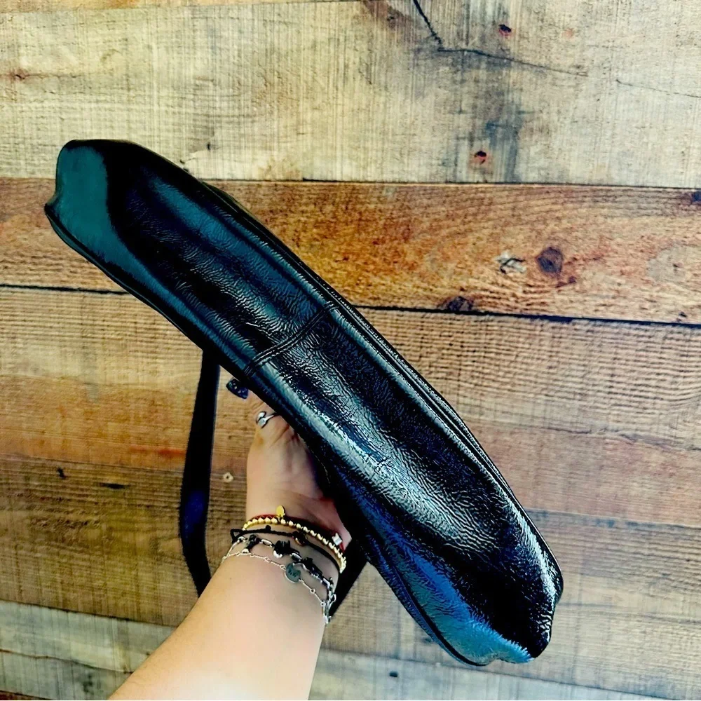Hobo International Vintage Elegant Black Patent Leather Handbag